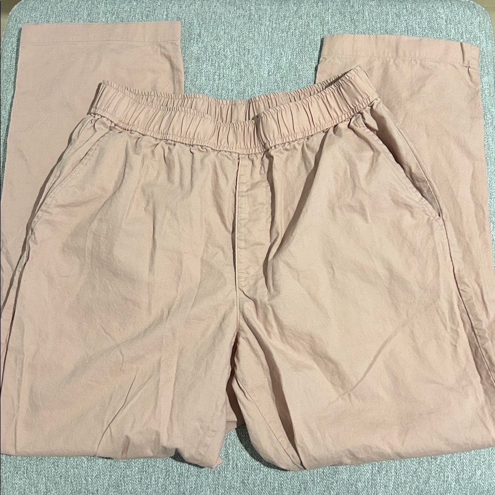 Uniqlo Light Pink Cotton Elastic Waist Pants